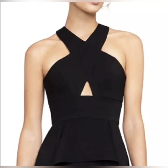 BCBG MAXAZRIA Black Bryleigh Halter Cutout Gown / Long Dress Size 10 - Picture 4 of 14